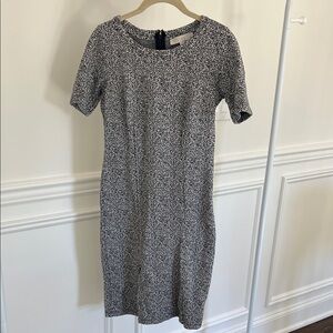 Loft Petite Leopard Jacquard Midi Dress